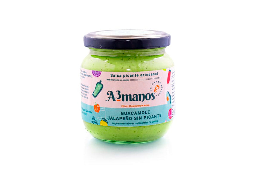 Guacamole de jalapeño sin picante artesanal